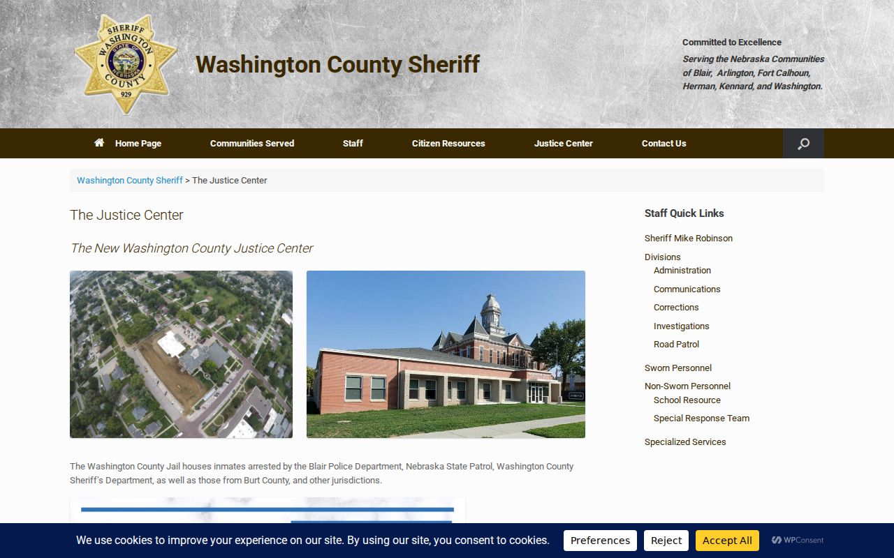 Washington County arrest warrant Justice Center booking facility