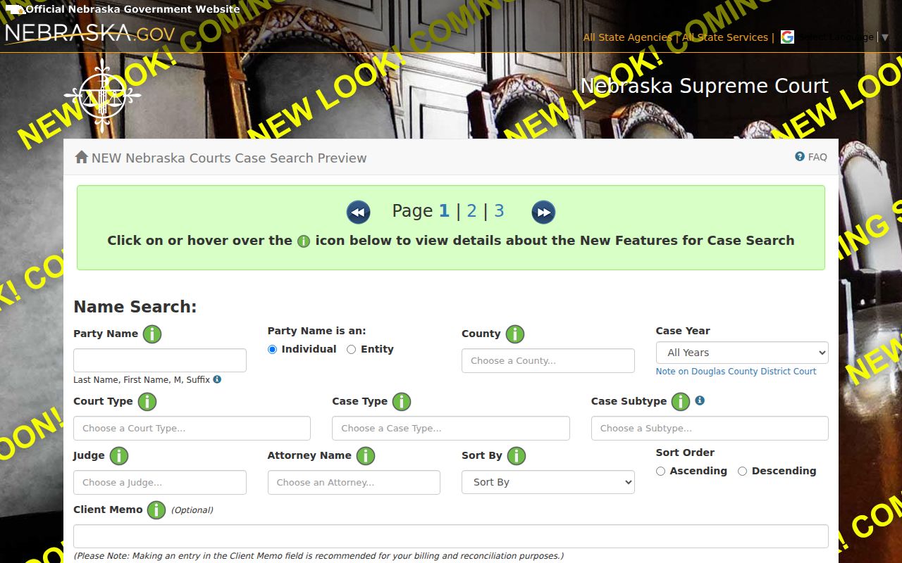 Washington County JUSTICE party name warrant search fields