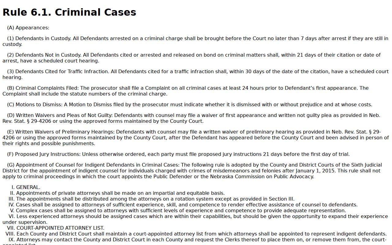 Washington County Sixth Judicial District bench warrant rule