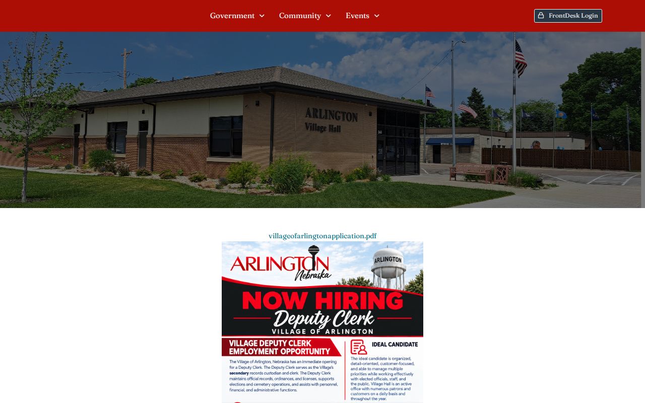 Arlington village official contact for Washington County warrant records