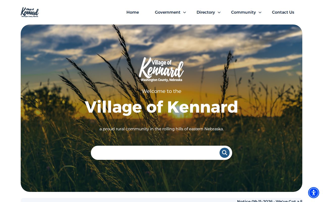Kennard Village Hall Washington County warrant records contact